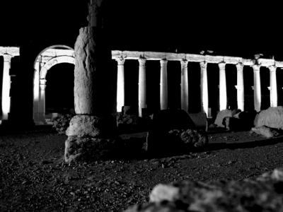 Palmyra in Syrien bei Nacht